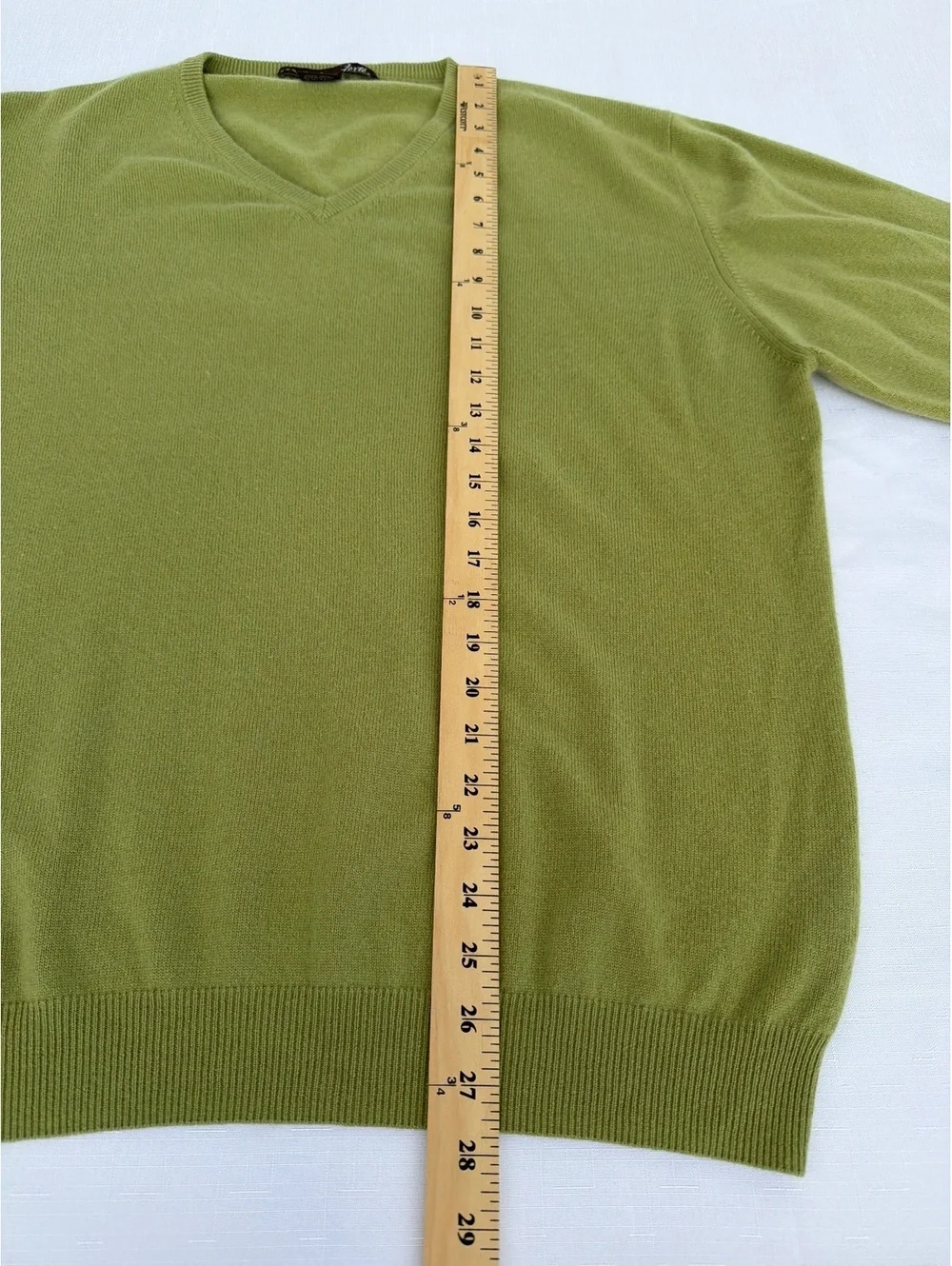 Cashmere Forte Women's Size L Green V-Neck Long Sleeve Sweater